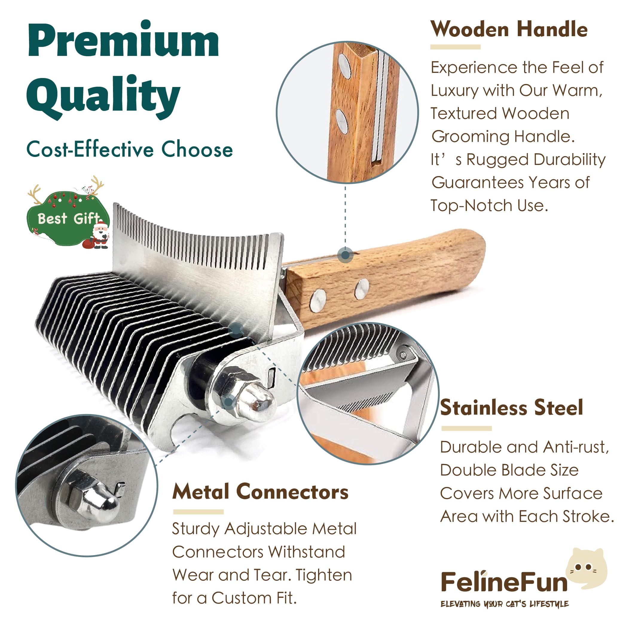 FelineFun cat brush indoor-use friendly for calm grooming at home.