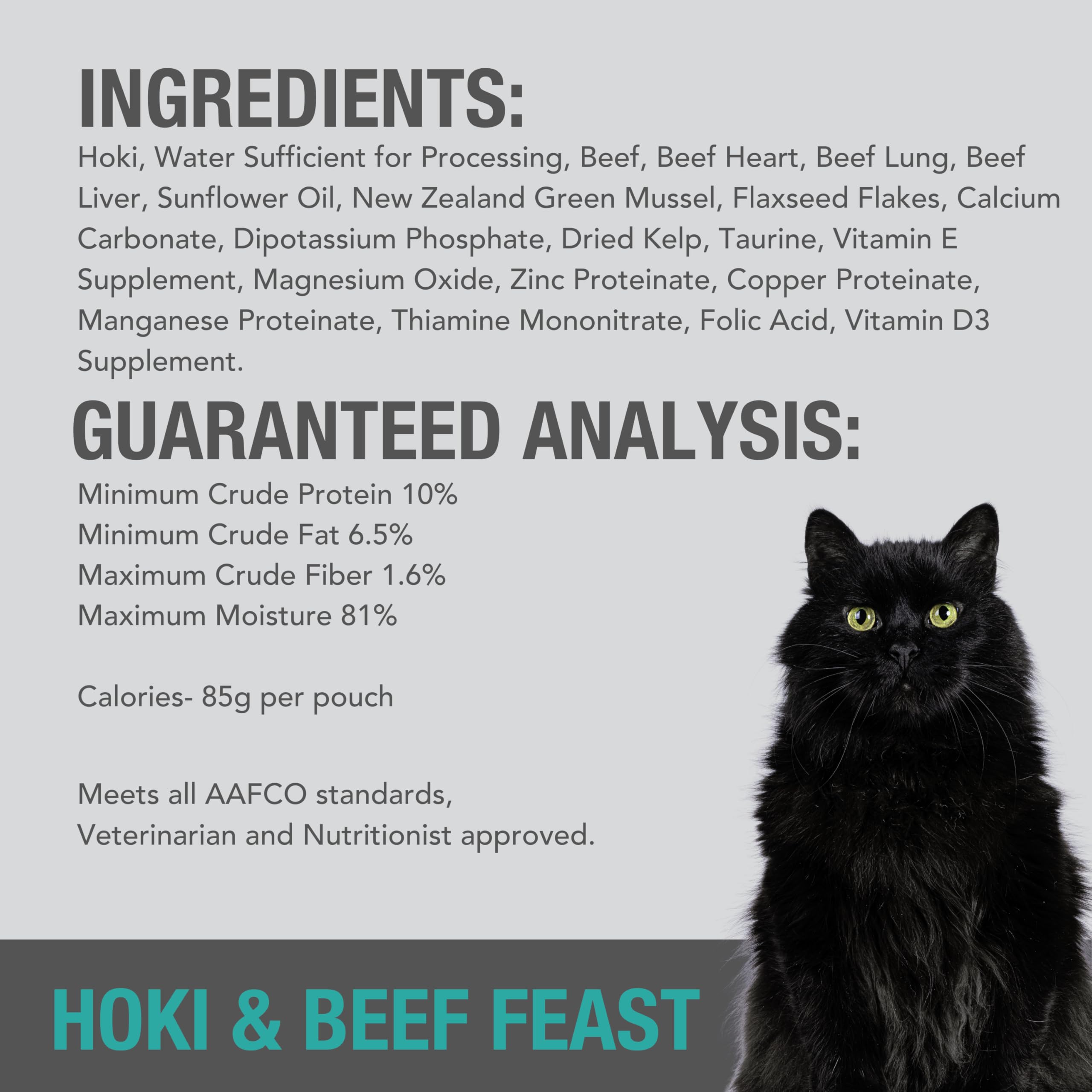 Green-Lipped Mussels and taurine note on label for eye and coat support.