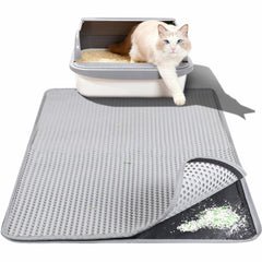Feliskyn cat litter mat double-layer honeycomb closeup traps litter and keeps floors clean