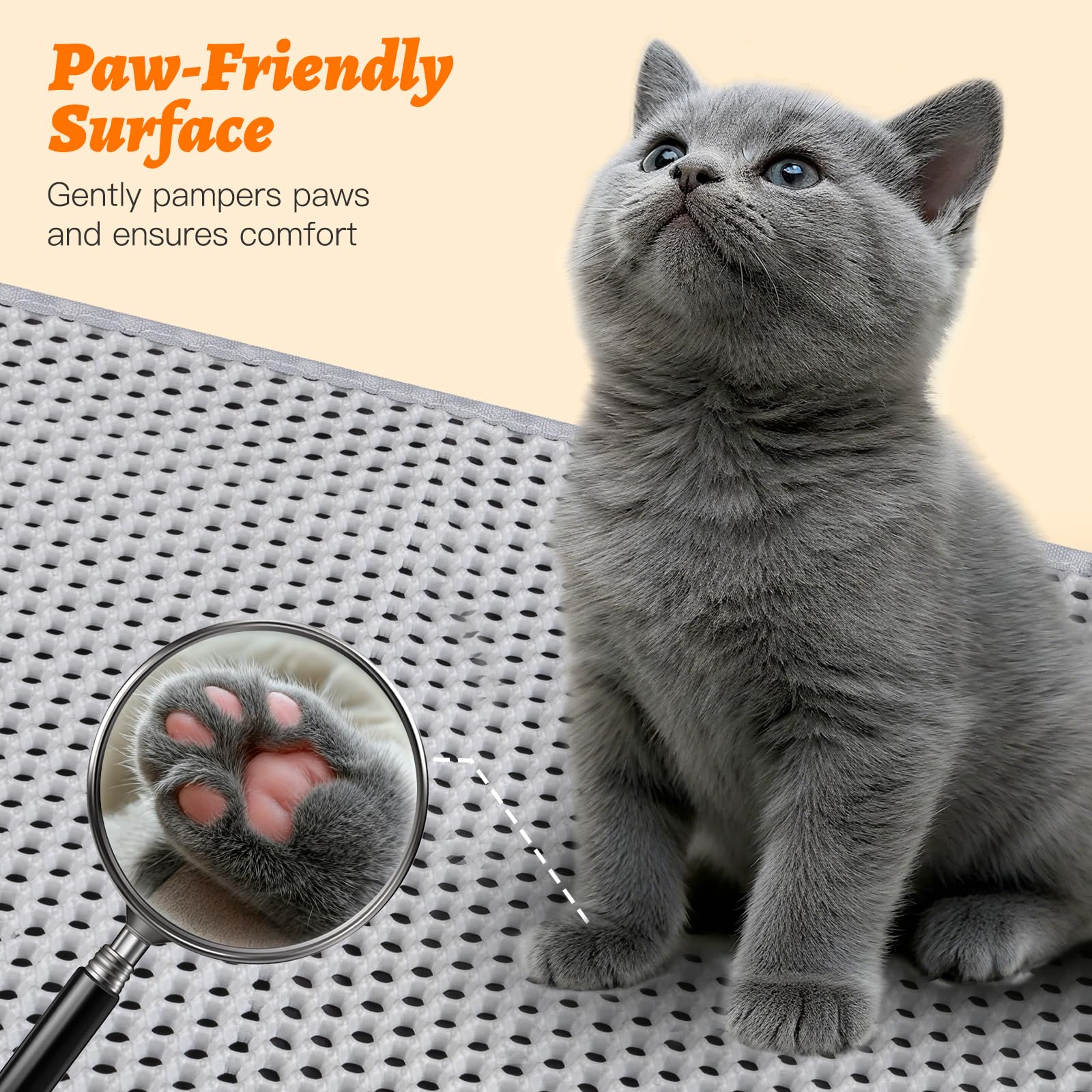 Feliskyn cat litter mat easy-clean hook-and-loop design simplifies maintenance
