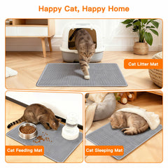 Feliskyn cat litter mat non-slip bottom stays in place for safer use
