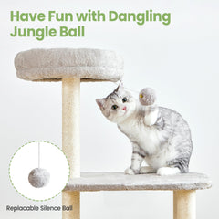 Feliskyn cat tree scratching post hammock provides safe clawing and relaxing hangs.
