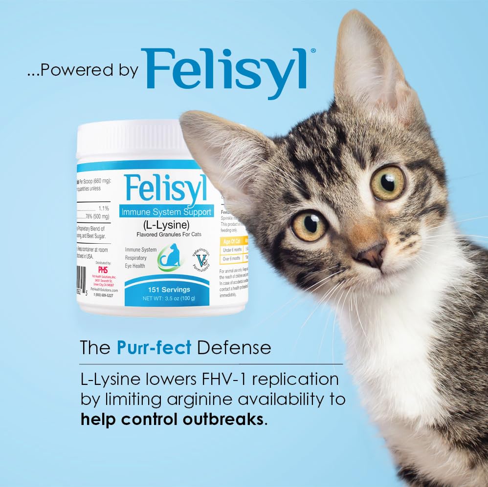 Pet Health Solutions Felisyl L-Lysine Granules measuring spoon ensures accurate portions