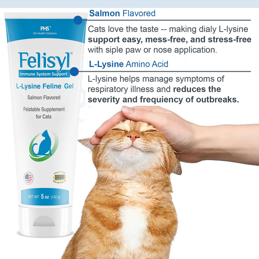 Felisyl lysine gel paw-dab method for easy daily dosing.