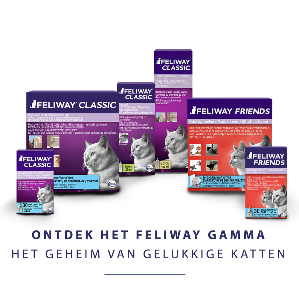 FELIWAY Classic compact spray bottle for on-the-go calming use.
