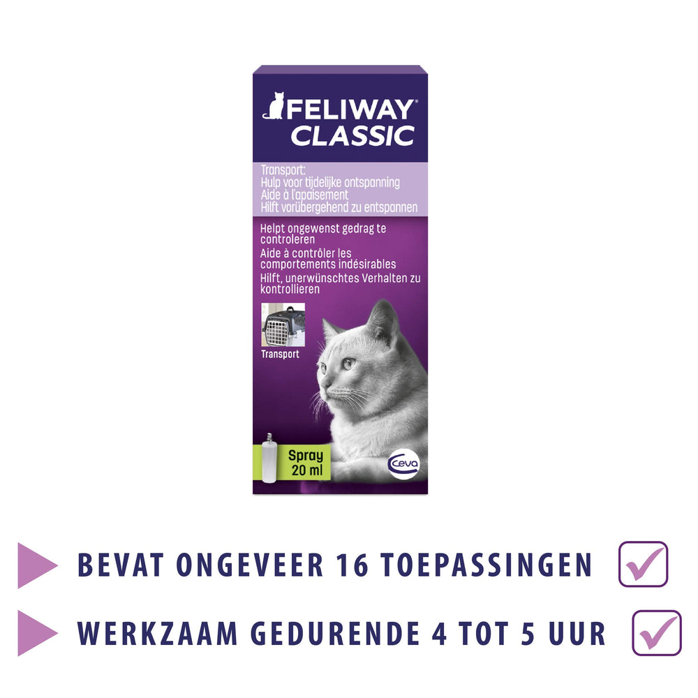 FELIWAY Classic helps reduce scratching and hiding during changes.