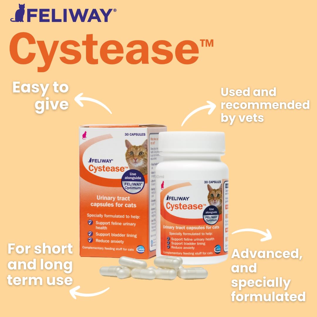 Feliway Cystease capsules dispense demonstrates easy sprinkle capsules