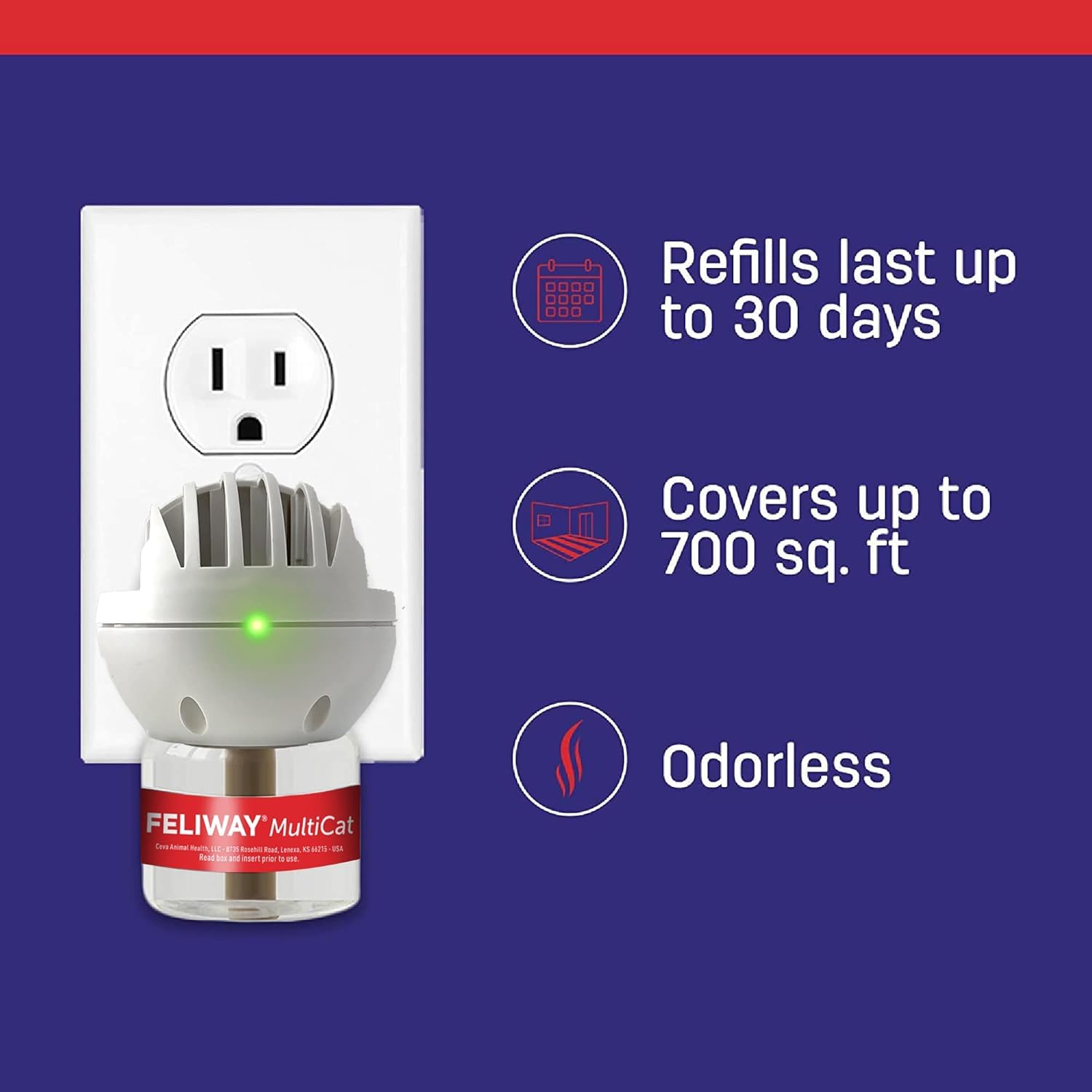 FELIWAY Multicat Diffuser Refill pack open in living room promoting harmony
