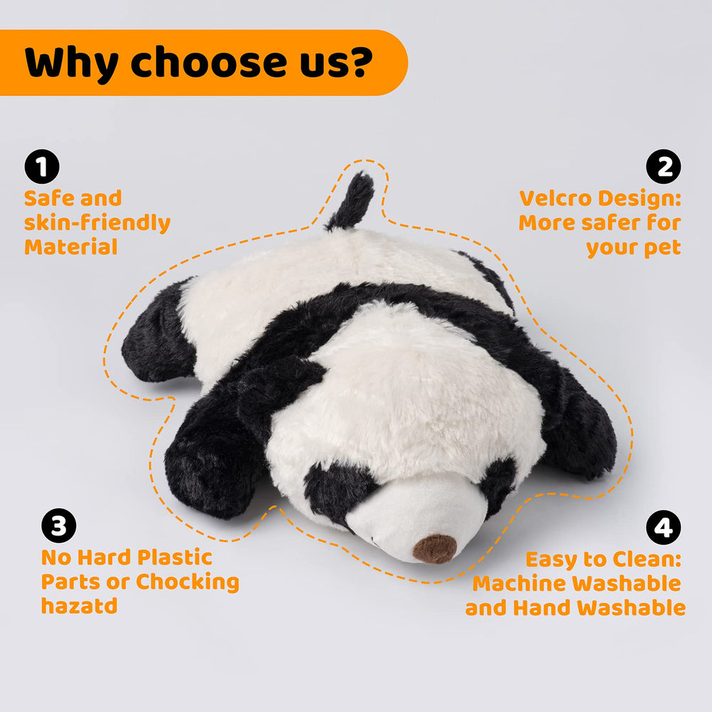 Felixmuc Heartbeat Puppy Toy in crate scene for comforting crate training.