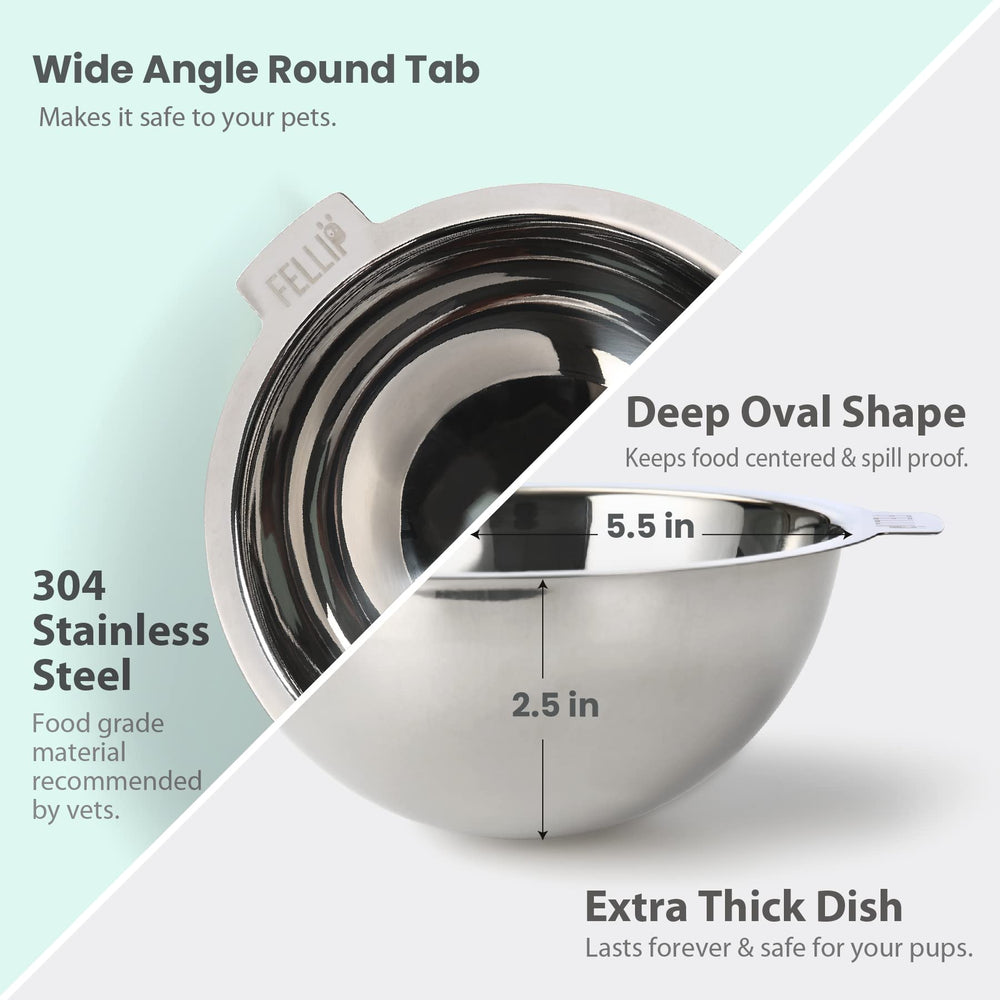 Felli Oblik 304 stainless steel bowl resists odors and is durable