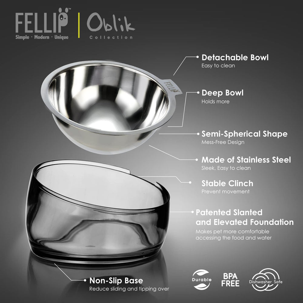 Felli Oblik raised acrylic base adds modern, durable style.