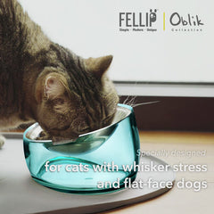 Felli Oblik removable stainless steel dish simplifies cleaning and replacements.