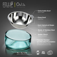 Felli Oblik removable stainless steel dish for easy cleaning