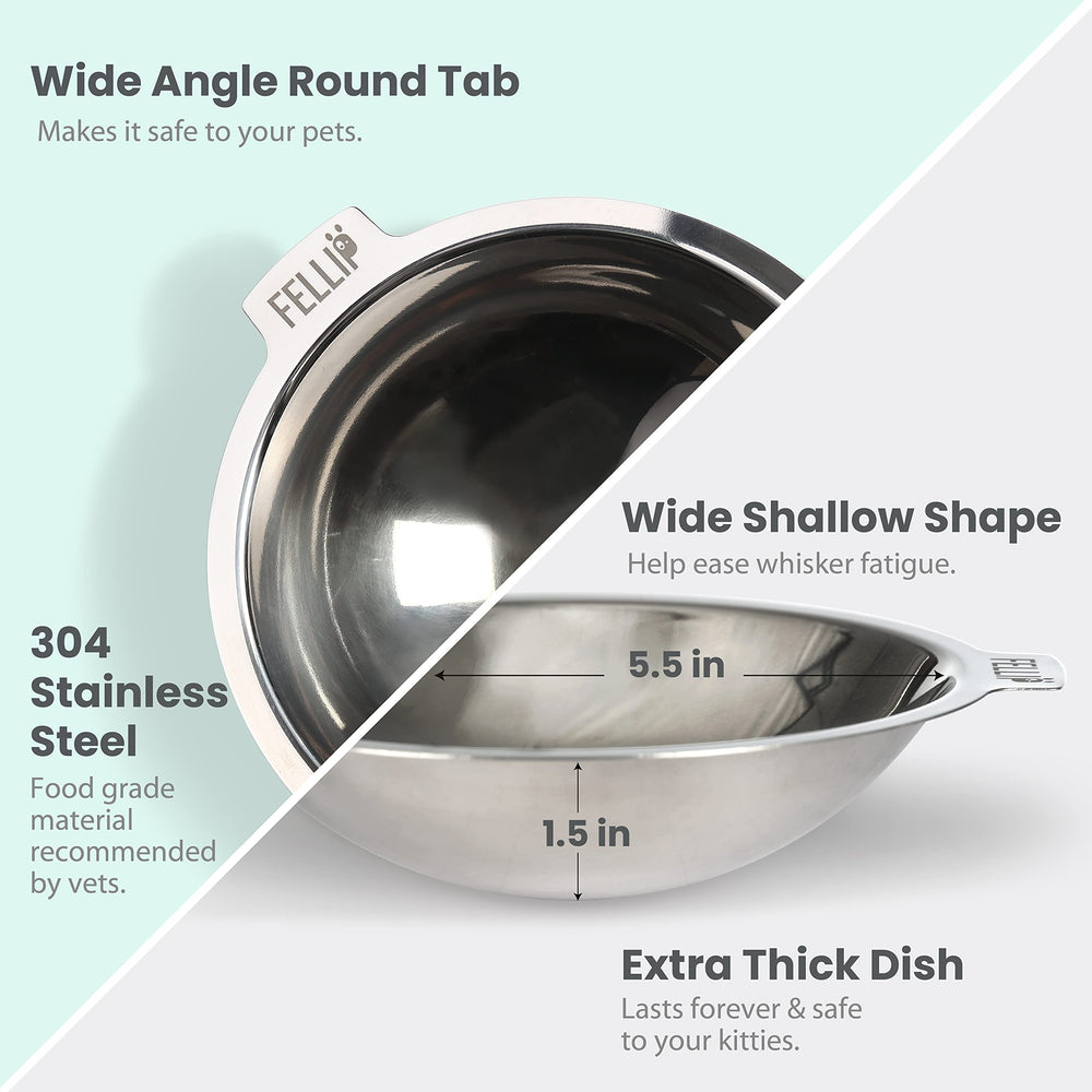 Felli Oblik spill-resistant rim minimizes floor mess.