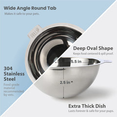 Felli Oblik stainless steel dish close-up highlights hygienic surface