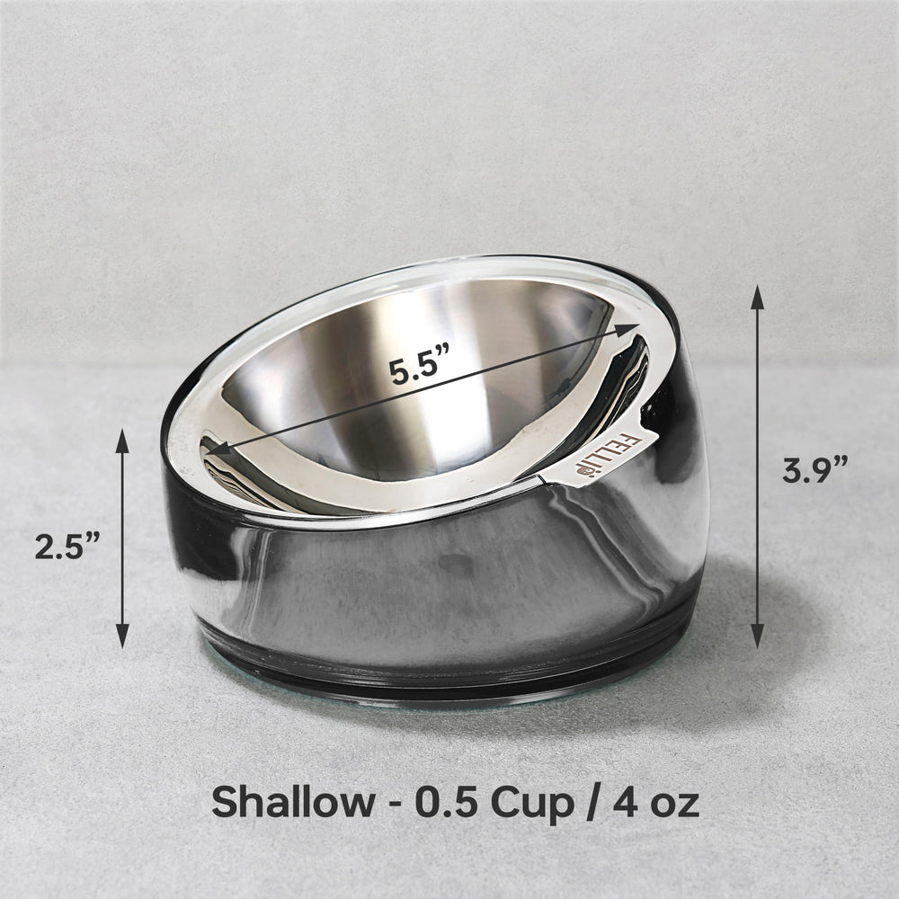 Felli Oblik 15-degree tilted bowl eases spine pressure and supports comfortable meals