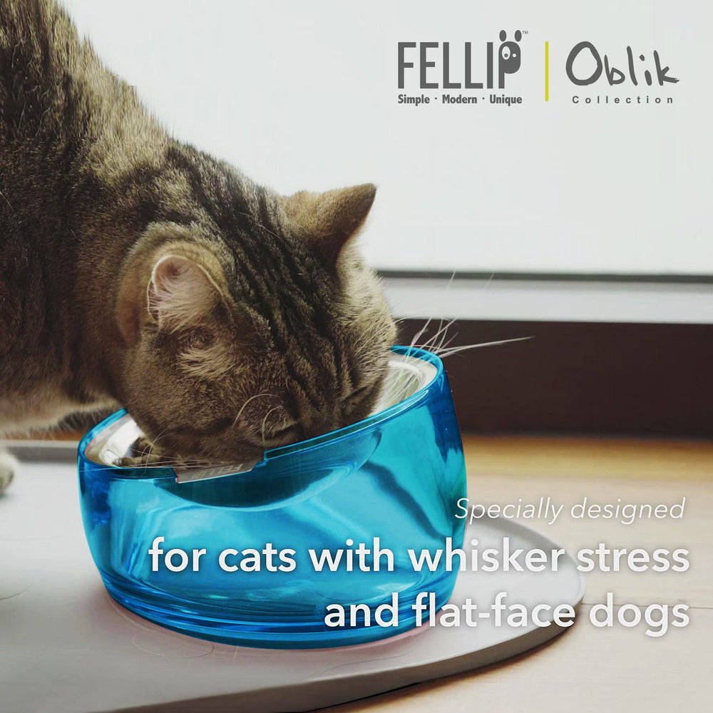 Felli Oblik two-in-one bowl converts to a water dish easily.