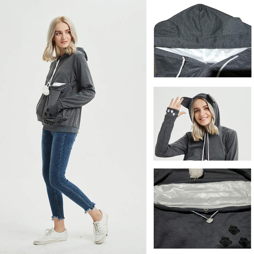 Felyong hoodie pocket snuggle captures cozy pet comfort.