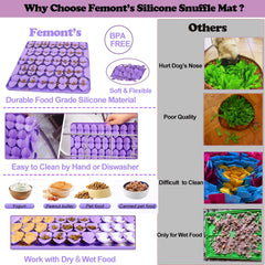 Femont large-dog snuffle mat uses food-grade silicone safely