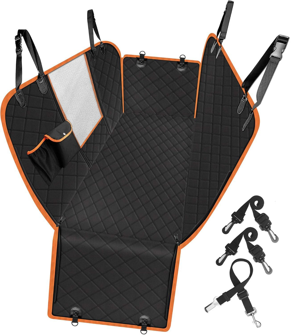 Femuar dog car seat cover waterproof backseat protects upholstery and keeps surfaces clean.