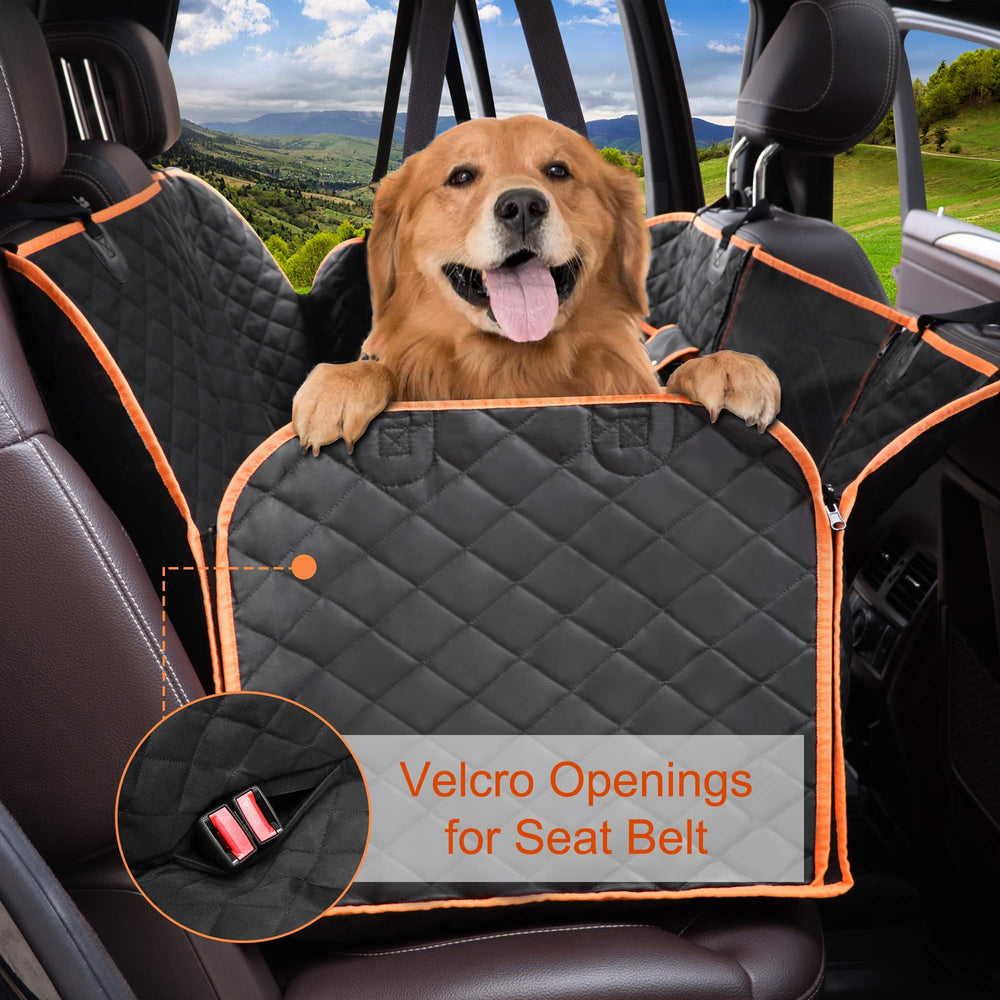 Femuar dog seat cover 600D oxford shows scratchproof durability for long road trips.