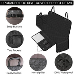 Femuar dog seat cover nonslip backing prevents sliding and keeps dogs safe.