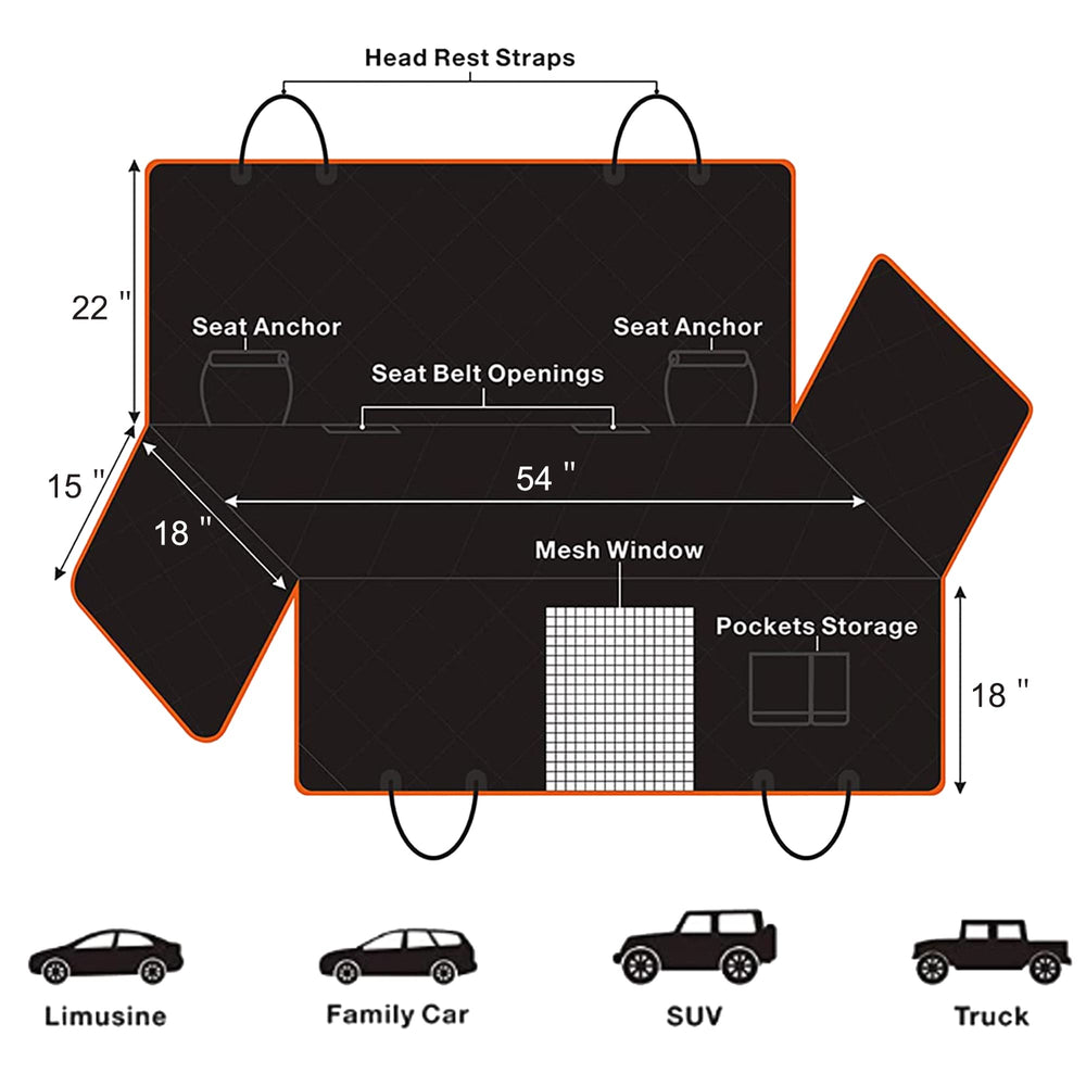 Femuar nonslip PVC backing and anchors keep the cover in place during rides.