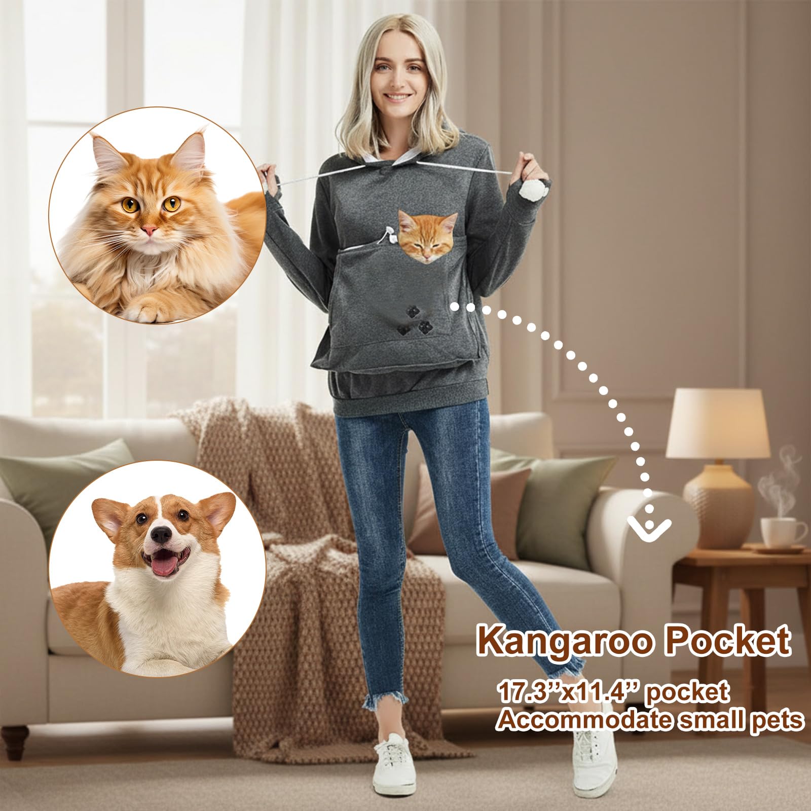 Fenben Pom-pom drawstrings feature toy-like toggles for pet interaction