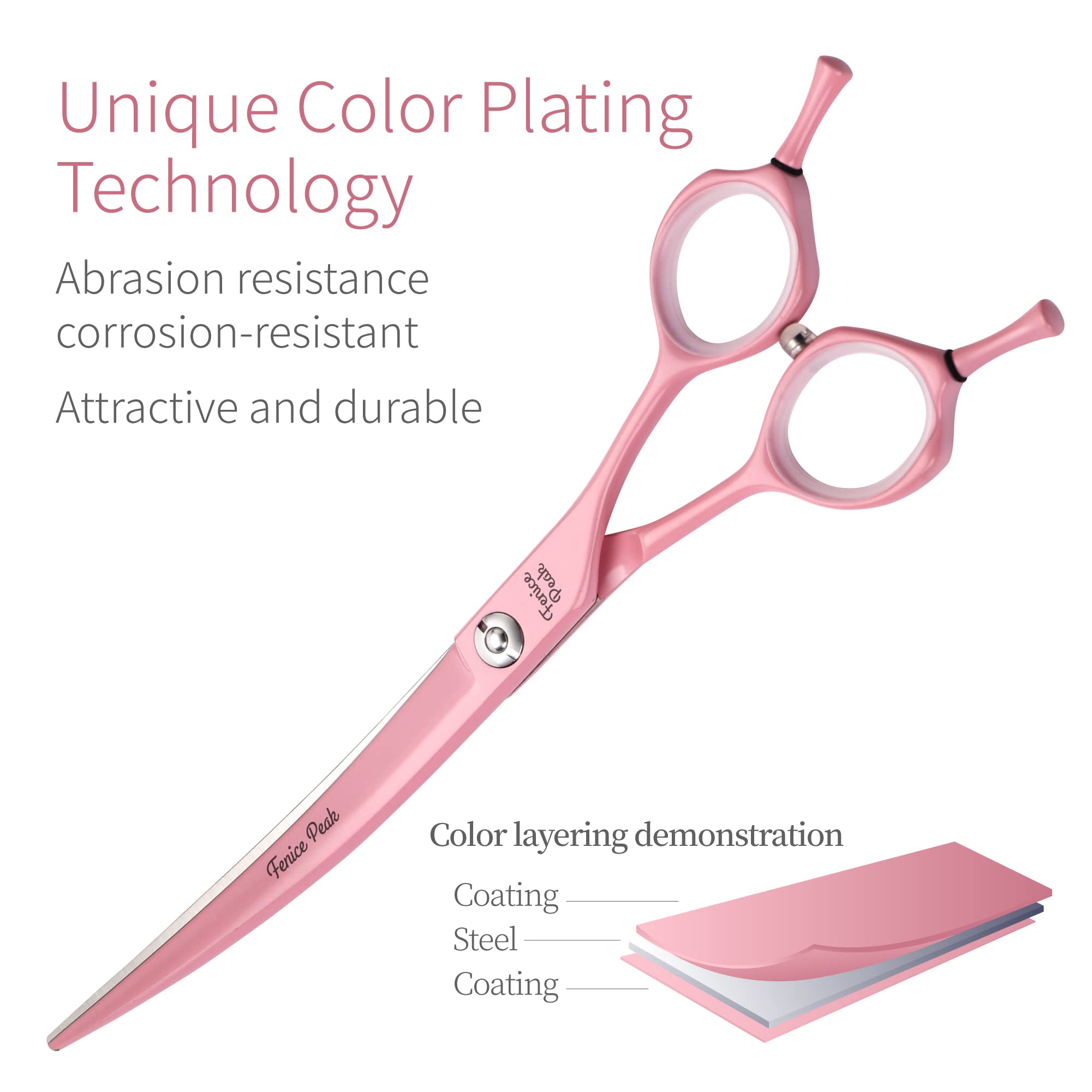 Fenice Peak 440C stainless steel dog scissors deliver clean, smooth results.