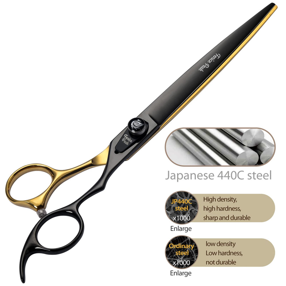 Fenice Peak 7-inch thinning dog scissors — reduces bulk for balanced coats.