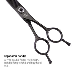 Fenice Peak curved thinning blades close-up smooth, controlled cuts