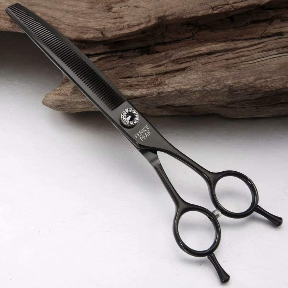 Fenice Peak dog-cat grooming scissors in use demonstrating versatile thinning