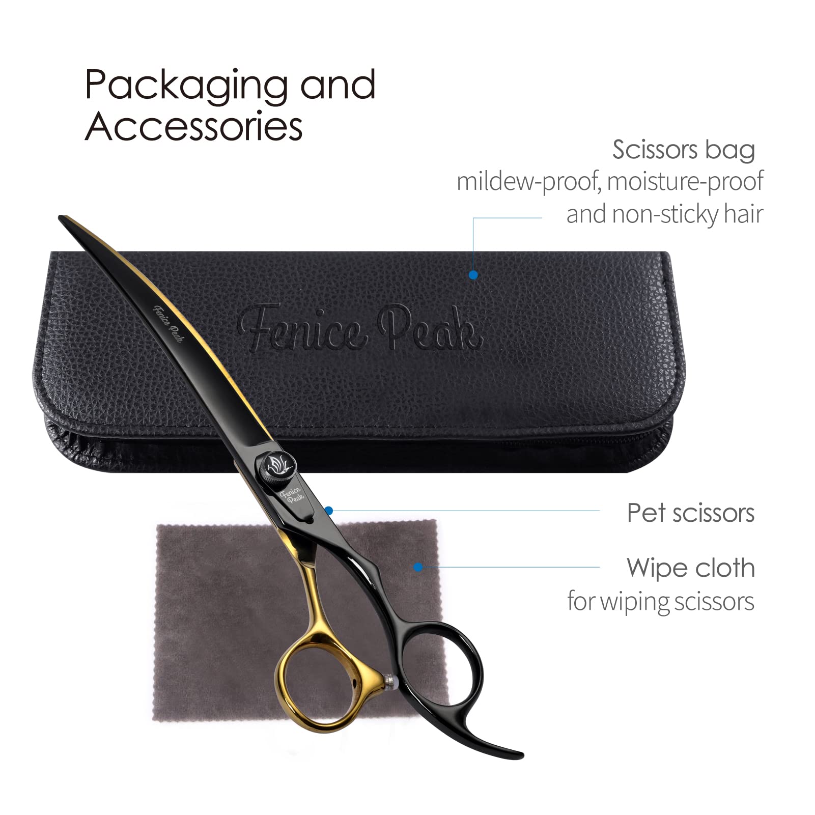 Fenice Peak durable and sharp 8-inch blades for professional trimming.
