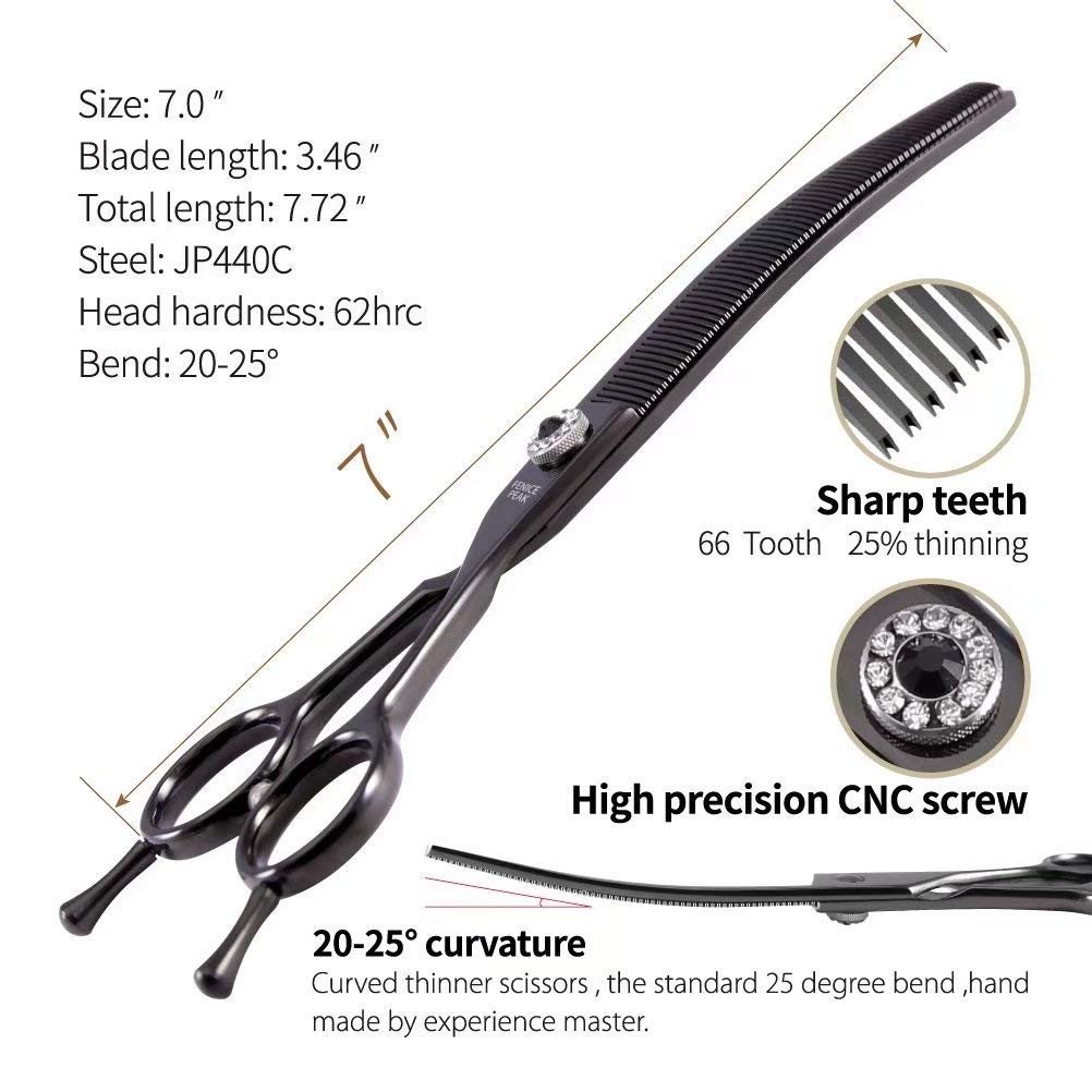 Fenice Peak ergonomic handle dog grooming scissors comfortable grip for grooming sessions