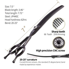 Fenice Peak ergonomic handle dog grooming scissors comfortable grip for grooming sessions