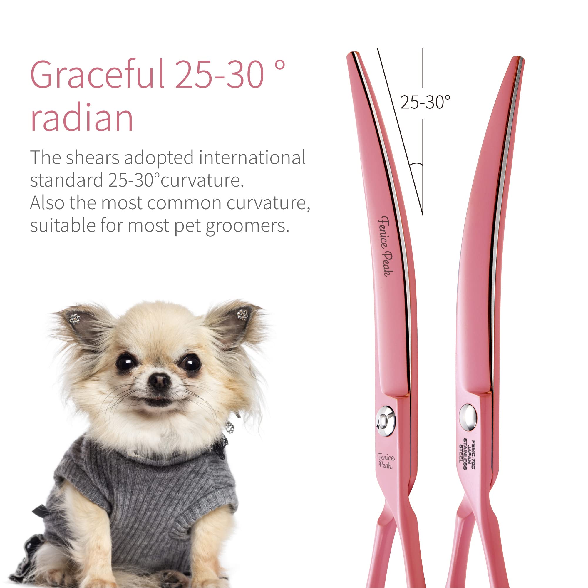 Fenice Peak ergonomic handle enhances comfort during longer grooming sessions.