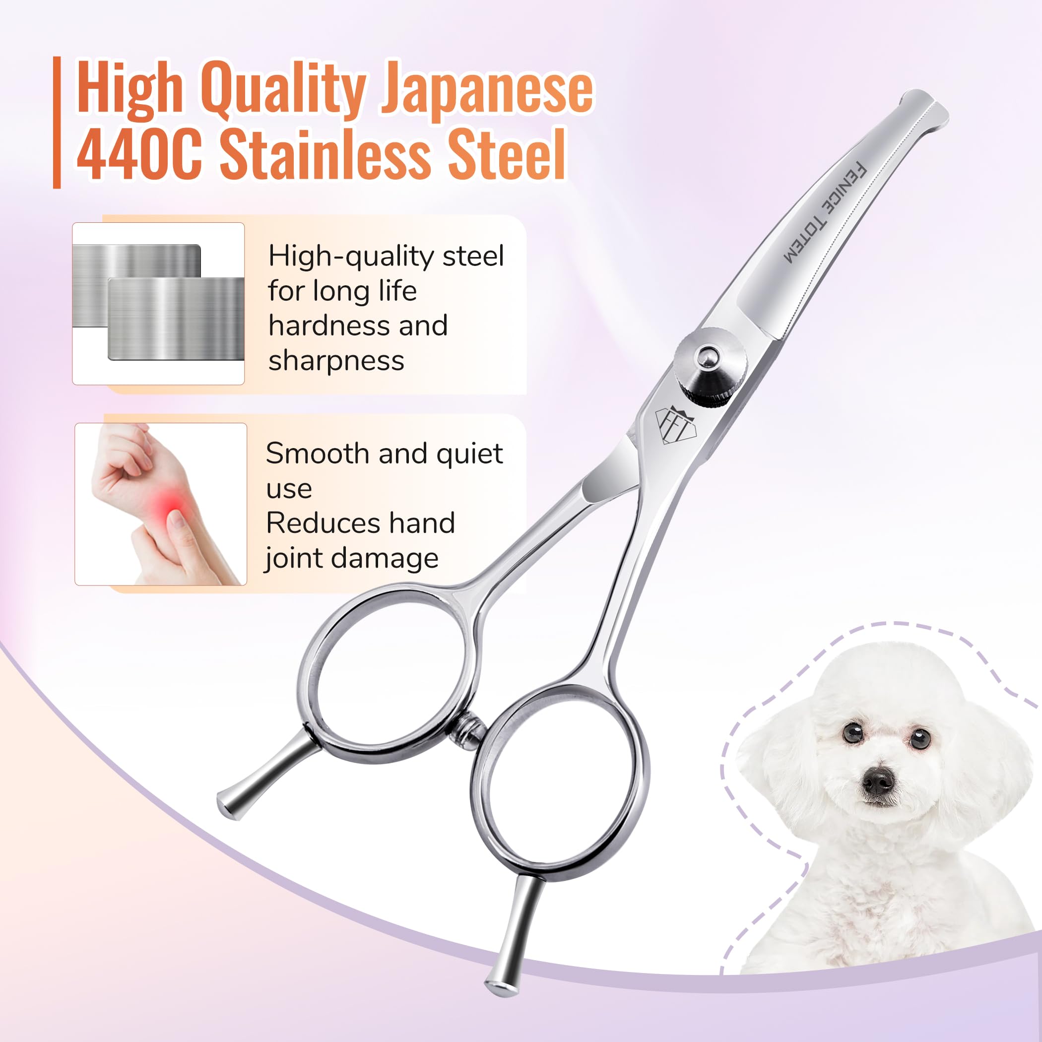 Fenice Totem ergonomic handles for comfortable grip during grooming
