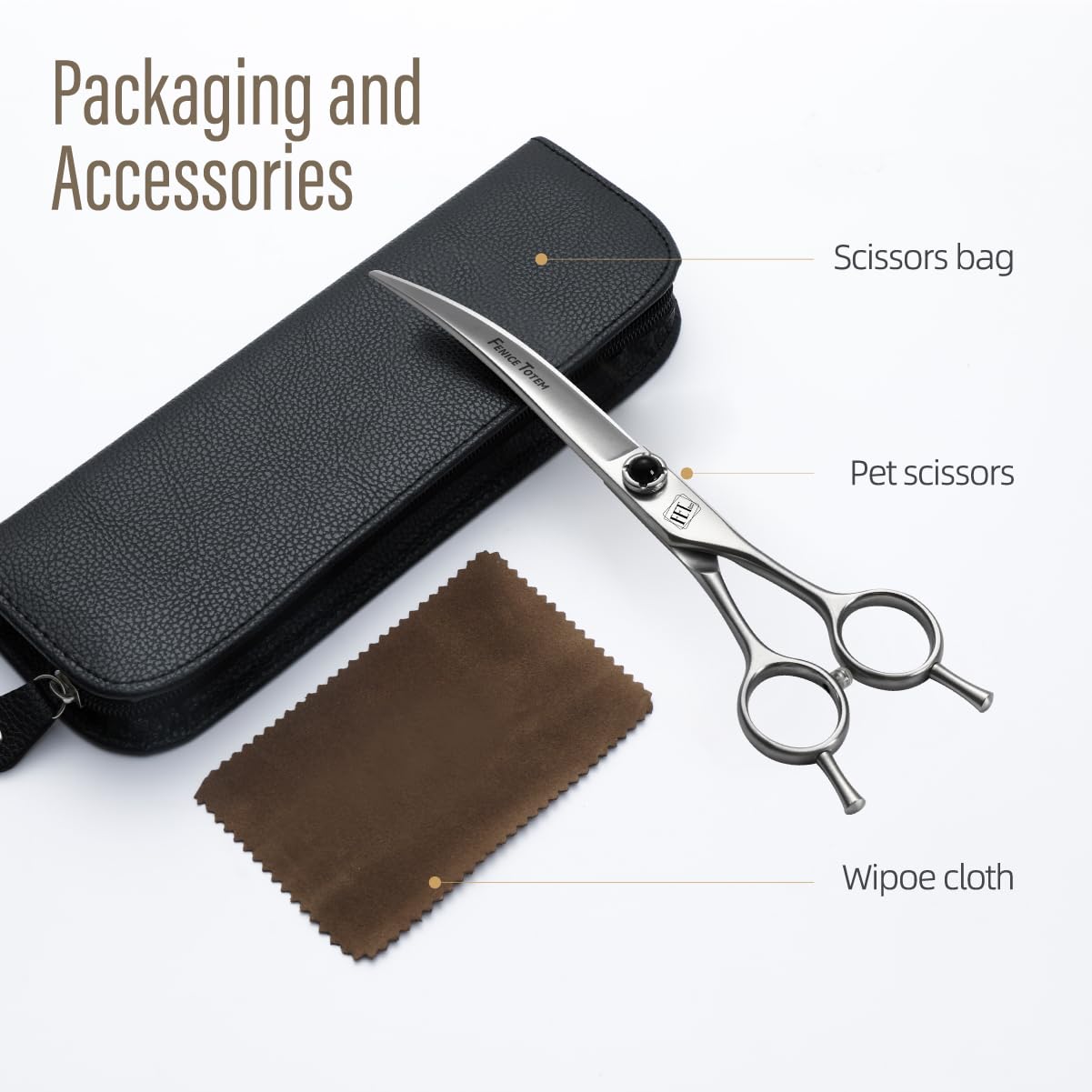 Fenice Totem home-use pet scissors suited for novices and hobby groomers alike.