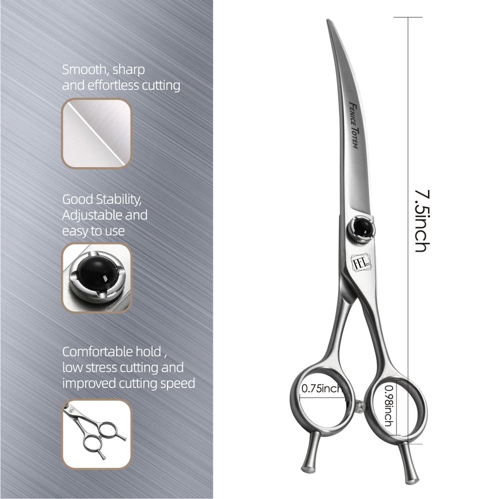 Fenice Totem curved blade with polished frosted finish helps smooth, even cuts.