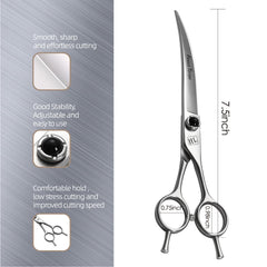 Fenice Totem curved blade with polished frosted finish helps smooth, even cuts.
