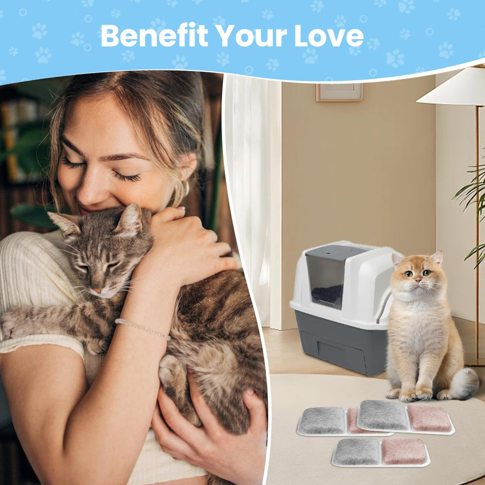 Fenkabs catit litter-box filter in-use suggests tool-free installation.