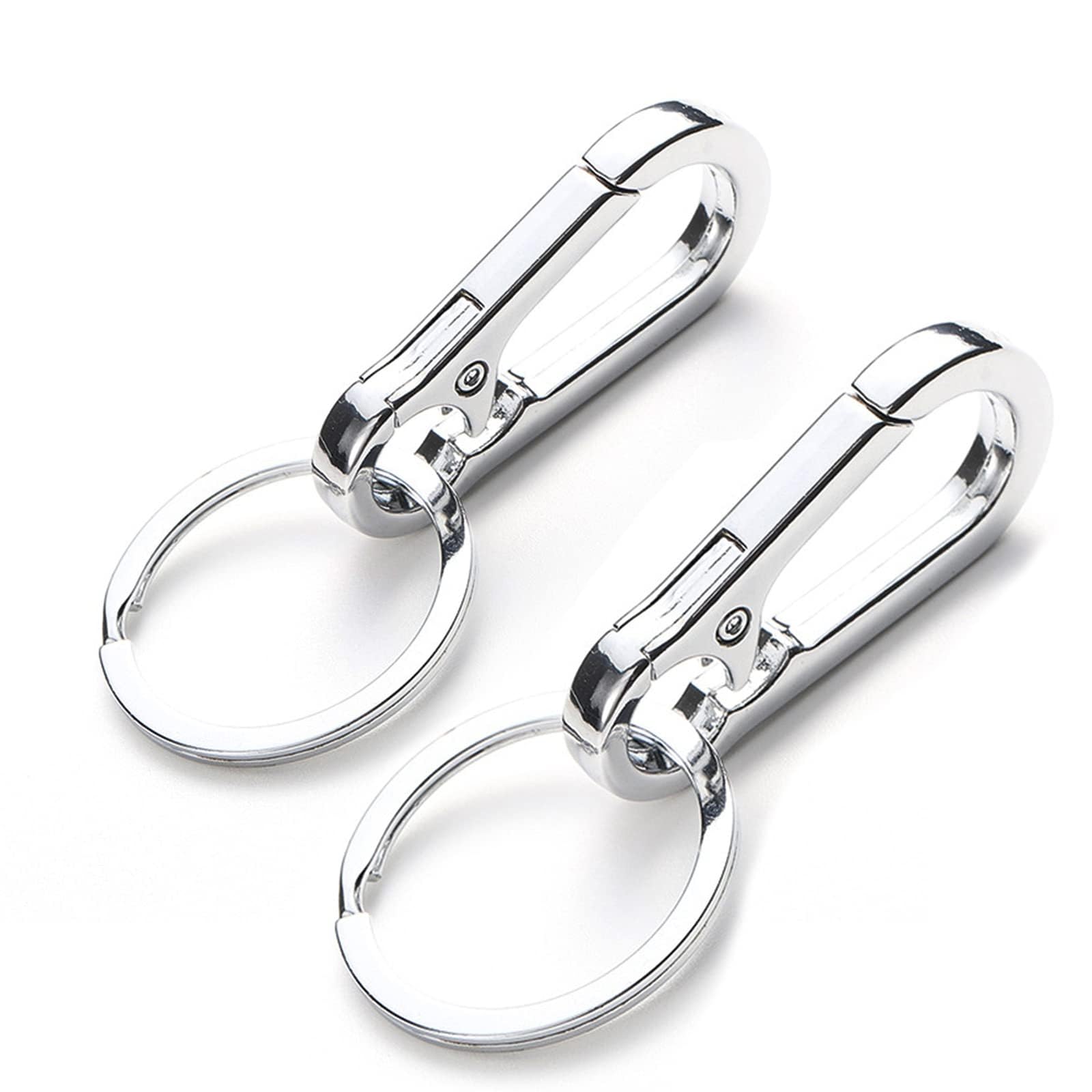 Fenmor dog-tag-clip closeup shows stainless steel durability for secure pet ID during play.