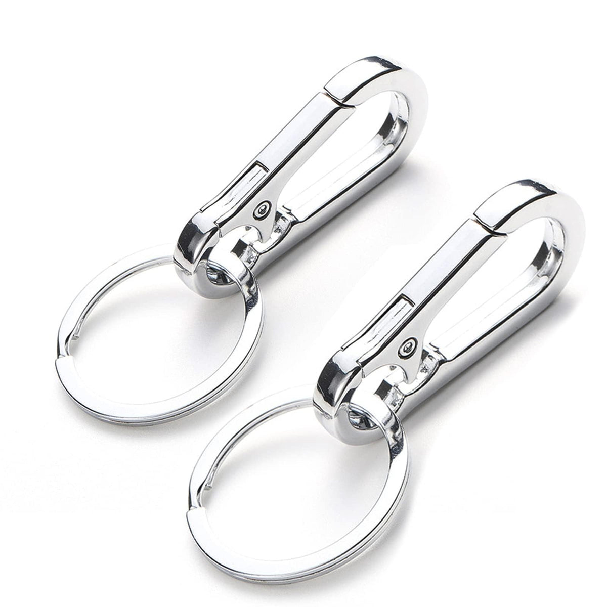 Fenmor dog-tag-clip closeup shows stainless steel durability for secure pet ID during play.