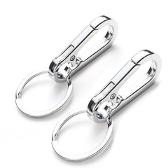 Fenmor dog-tag-clip closeup shows stainless steel durability for secure pet ID during play.