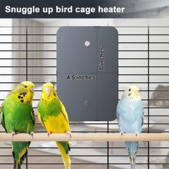 Fenocran Indoor Bird Heater Pad on perch demonstrates steady warmth ideal for winter comfort.