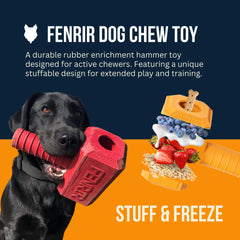 Fenrir Hammer dog chew toy yellow large side view ideal for rough chewers and interactive play.
