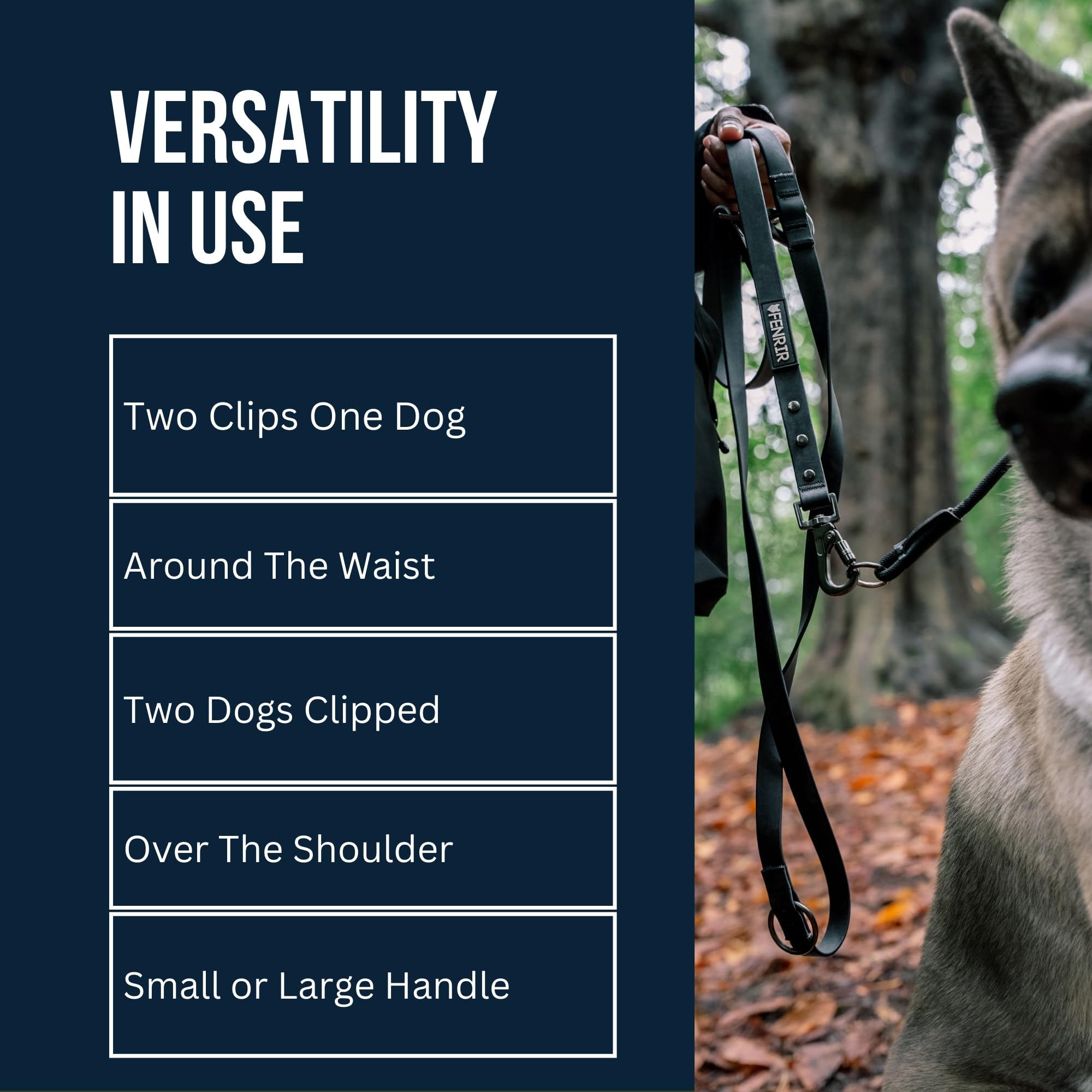 Fenrir lightweight 256g heavy-duty leash for strong dogs and longer wear