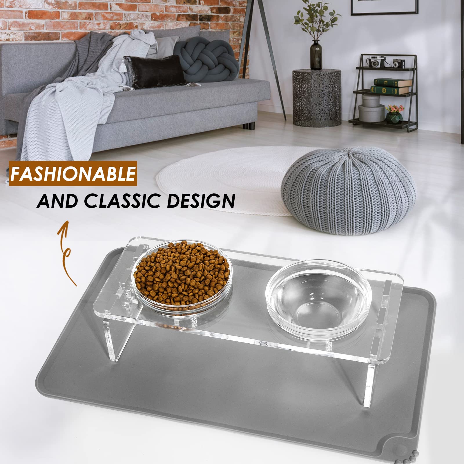 Feoyoho elevated feeder in a stylish kitchen setting for modern decor