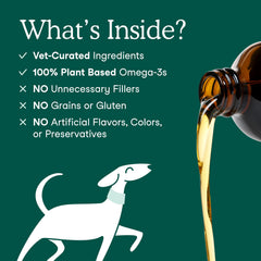 Fera Pets Algae Oil dog-meal-topper shows convenient top-dressing on meals.