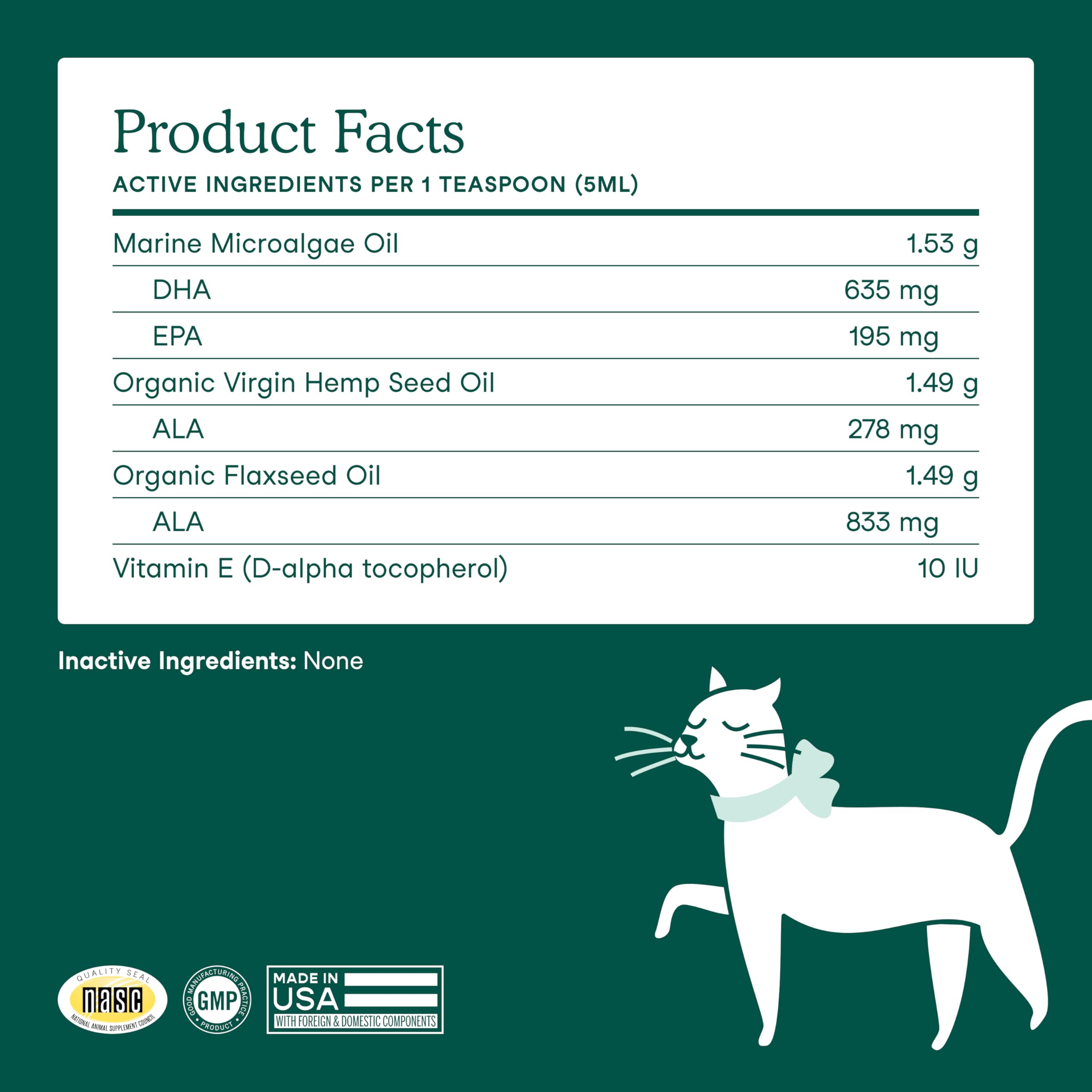 Fera Pets Algae Oil dosing-scoop key for accurate feeding amounts.